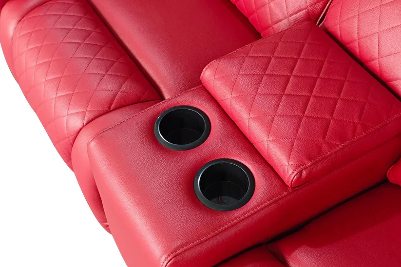 Scarlet Red Home Cinema Sofa 3 Seater - Image 4